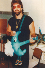 Guitarist Russ Field pictured just prior to appearing on BBC TV